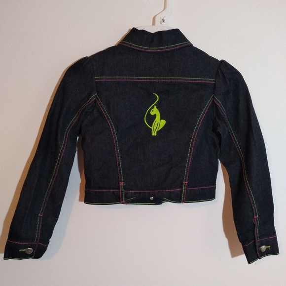 ‼️THRIFT STORE ALERT MAKE OFFER Baby Phat Jean Jacket Denim Neon Stitching Coat - Picture 9 of 12